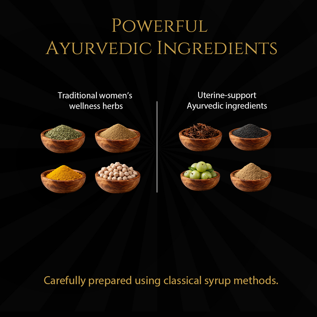 मासिक धर्म और गर्भाशय स्वास्थ्य के लिए सौंदर्य कल्प सिरप | आयुर्वेदिक हर्बल सिरप | 200 मि.ली