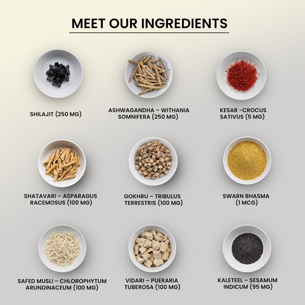 स्वर्ण Shilajit Capsules for Strength, Stamina & Vitality | With Swarn Bhasma & Himalayan Shilajit | Ayurvedic Capsules